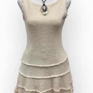 Zara Woman’s Small Knit Cream Textured Mini Dress